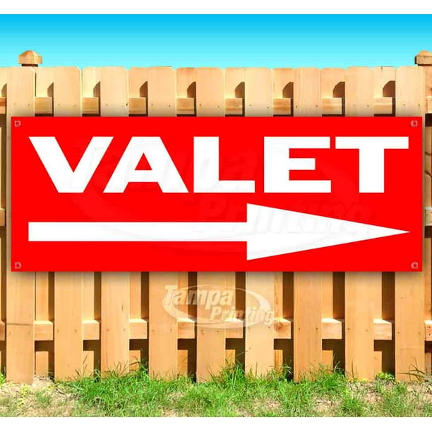 Many Sizes Available Valet 13 oz Heavy Duty Vinyl Banner Sign with Metal Grommets New Flag, Store Advertising 
